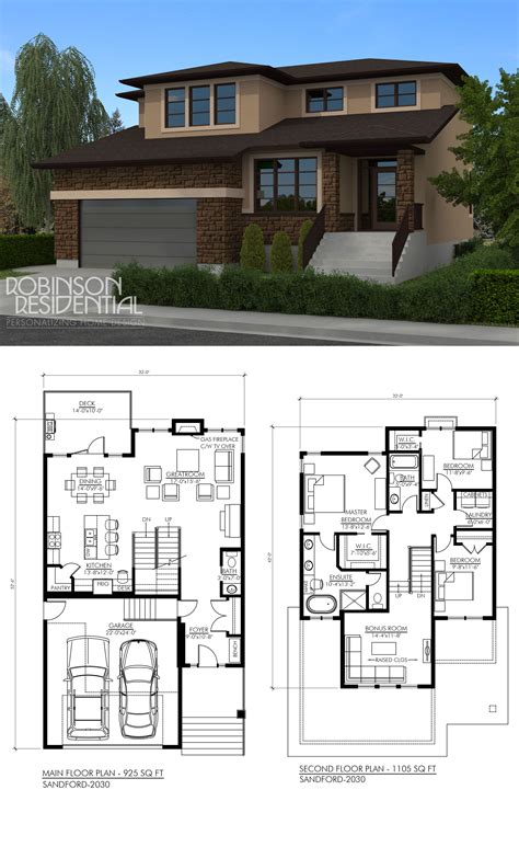 Contemporary Sandford 2030 Robinson Plans Model House Plan House