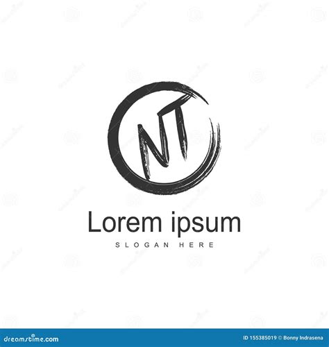 Initial Nt Logo Template With Modern Frame Minimalist Nt Letter Logo