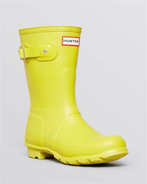 Lyst Hunter Womens Original Short Rain Boots In Yellow