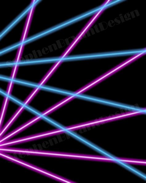 Retro Blue And Pink Laser Beams On Black Digital Backdrop Etsy