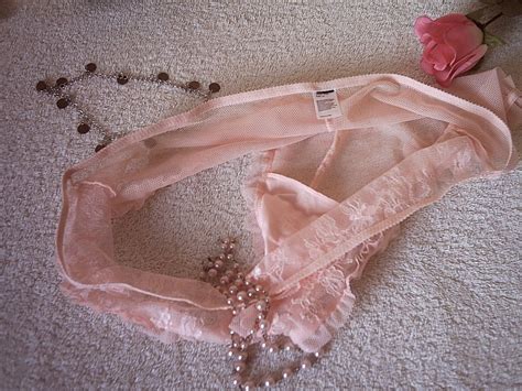 Cute And Sexy Peach Sheer Lace Shorty Panties Frilly Knickers Xl Ebay