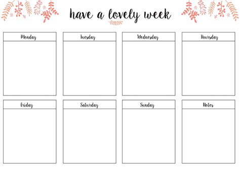 Weekplanner Printable A4 Zelf Uit Printen Weekkalender Etsy