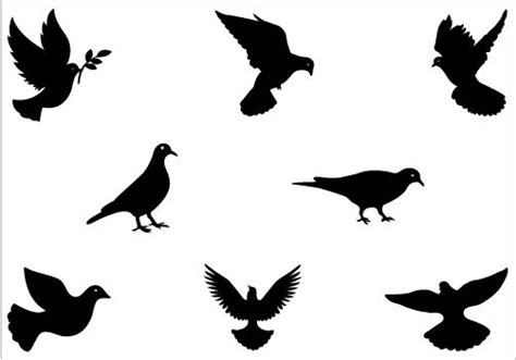 Dove Silhouette Vector Clipart Awesome Doves Silhouette Clip Art