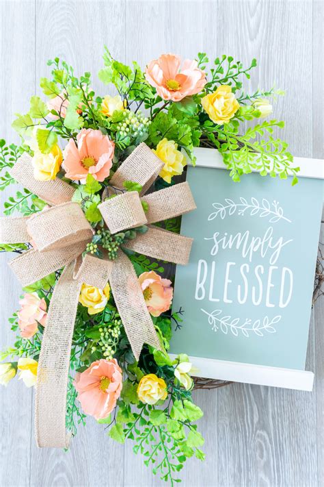 Simply Blessed Wreath Blessed Spring Wreath Whimsical Spring Etsy