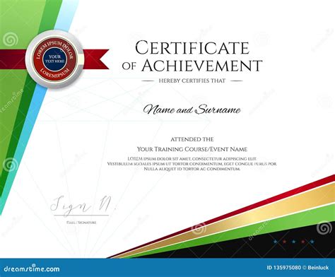 Modern Certificate Template With Elegant Border Frame Diploma Design