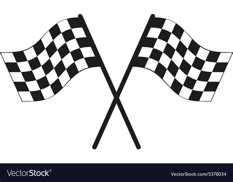 Checkered Flag Icon Finish Symbol Flat Royalty Free Vector
