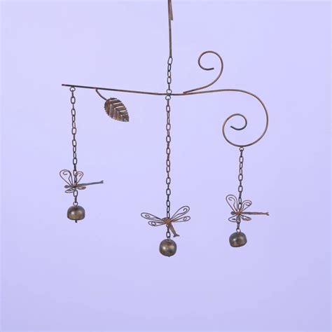 Hanging Dragonflies On Scroll Wind Chime — Happy Gardens Unique Garden
