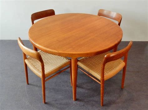 Danish Solid Teak Extendable Dining Table Denmark 1960s Novac Vintage