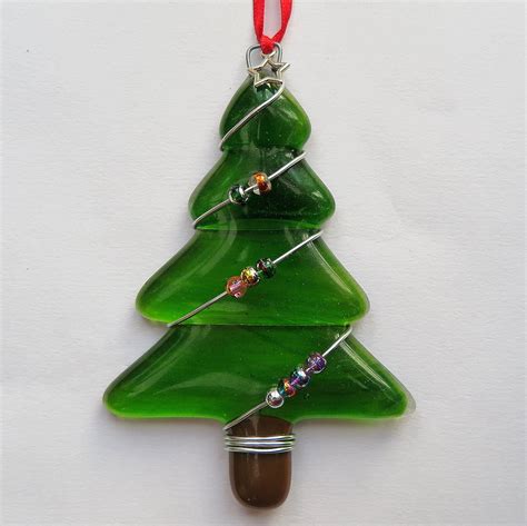 Fused Glass Christmas Tree With Beads £7 Measures Approximately 6 5