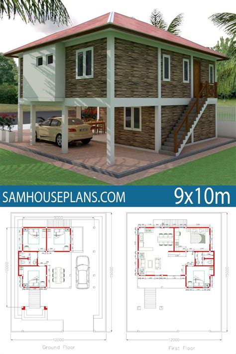 Home Design Plan 9x10m 5 Bedrooms Samhouseplans