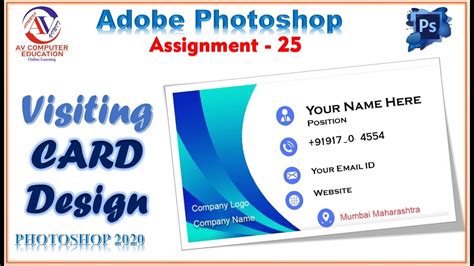 photoshop assignments visiting card design business card  photoshop