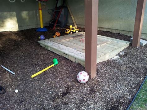 Chads Workshop Mulch Under The Deck Outdoor Play Space Backyard