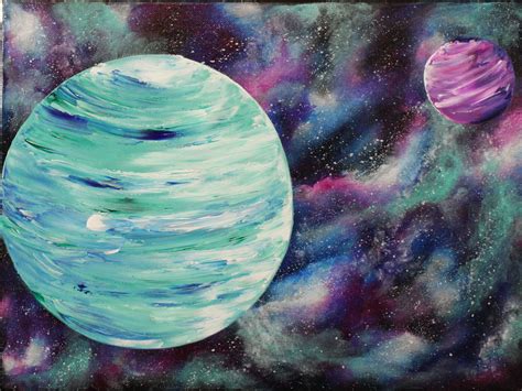 Nebula And Planets Planet Painting Acrylic Painting Canvas Galaxy