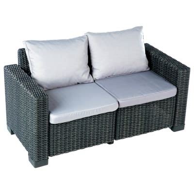 Sui divani per outdoor, vi suggeriamo i classici modelli 50xma se. Divano da giardino con cuscino 2 posti in resina ...