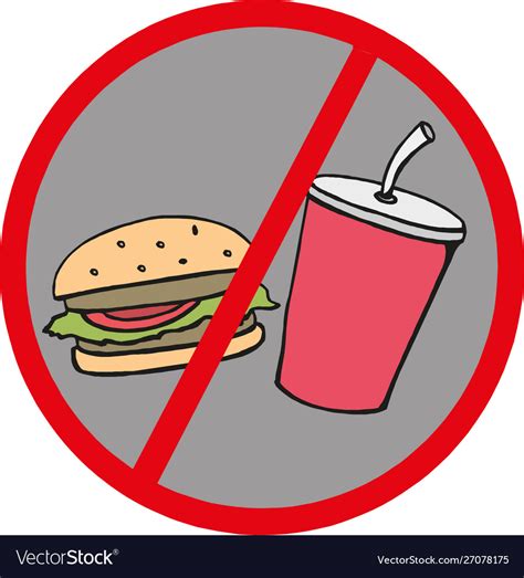 Fast Food Danger Label Royalty Free Vector Image