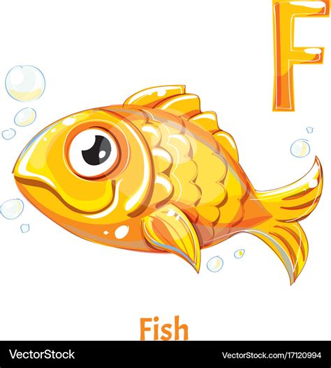 Alphabet Letter F Fish Royalty Free Vector Image