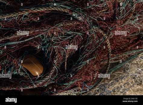 Close Up Of Fishing Nets Background Image Of Fishing And Overfishing