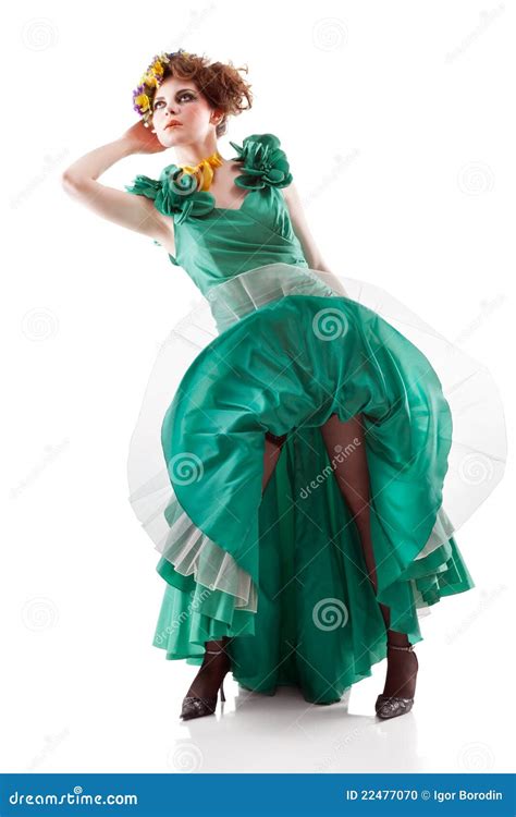 Beauty Woman In Old Fashioned Dress Stock Photo Image Of Hand Hair