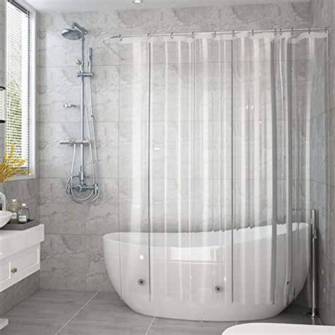 Aoohome Clear Shower Curtain Liner Eva Extra Long Shower Curtain With