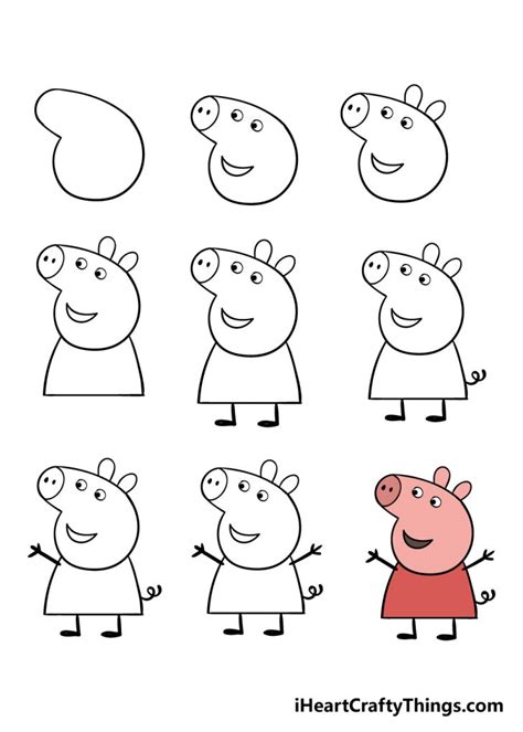 How To Draw Peppa Pig Characters Step By Step Williams Prongling
