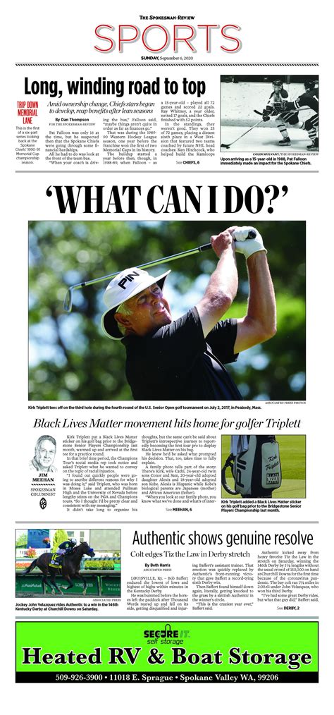 Sports Front Page For Sept 6 2020 The Spokesman Review