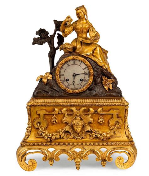 French Bronze Figural Mantel Clock 19th Century Clocks Figural