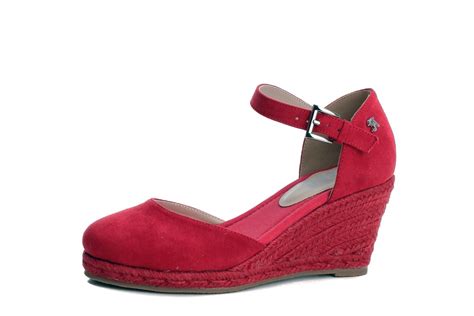 Refresh Red High Heel Wedge Espadrille Shoes 69730 Kissshoe