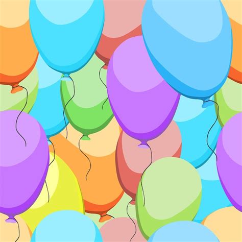 Premium Vector Colorful Party Balloons Seamless Pattern