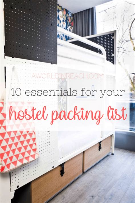 10 Essentials For Your Hostel Packing List Packing List For Travel Packing List Packing Tips