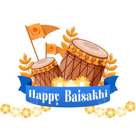 Feliz Vaisakhi Flower Decorative Drum Png Flor Feliz Vaisakhi Feliz