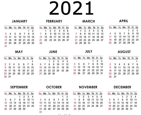Calendar 2021 Year Png Transparent Image Download Size 991x810px