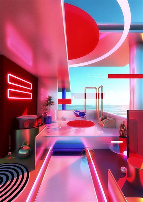 Space Escape 20 On Behance Pastel Interior Design Retro Futurism