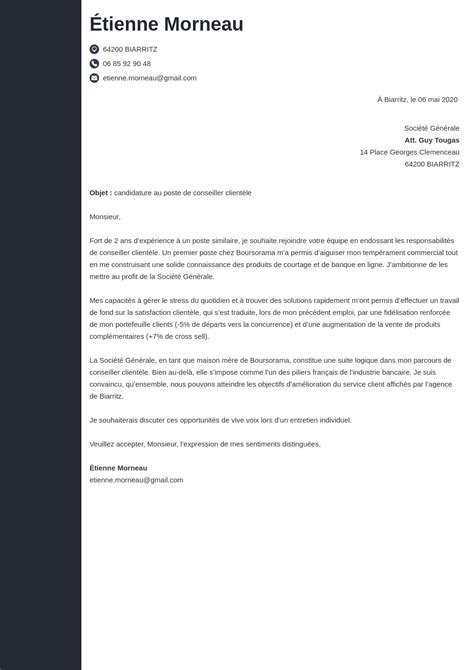 Lettre De Motivation Banque Exemples Débutant à Senior