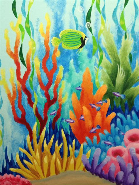 Ocean Undersea Tropical Coral Art Ocean Art Underwater Painting
