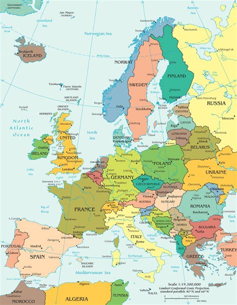Mapa Geografico Europa