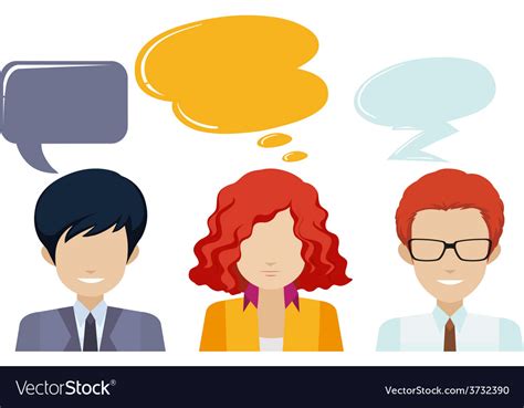 Three People With Empty Callouts Royalty Free Vector Image