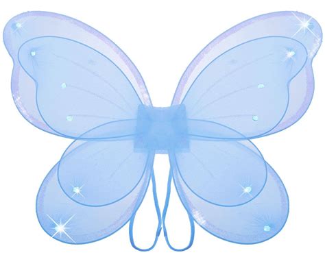 Blue Garden Fairy Girls Costume Wings Glitter Butterfly Wings