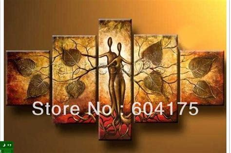 Wholesale Red Gold Leaf Tree Abstract Living Room