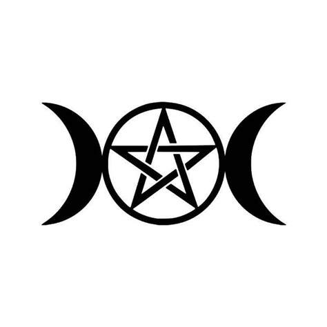 Triple Moon Goddess Wicca Pentacle Pagan Symbol Vinyl Decal Sticker