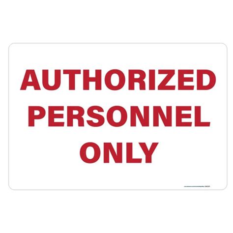 Printable Authorized Personnel Only Signs