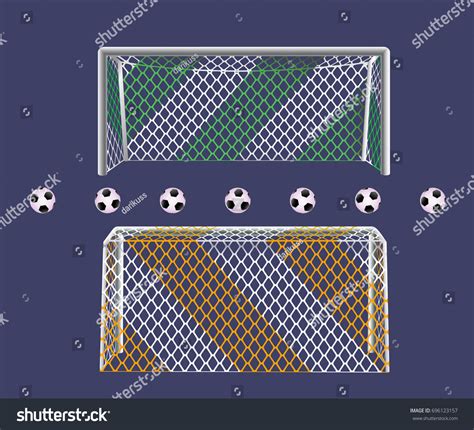 Soccer Football Goalpost Two Colors Net Stock Vector Royalty Free