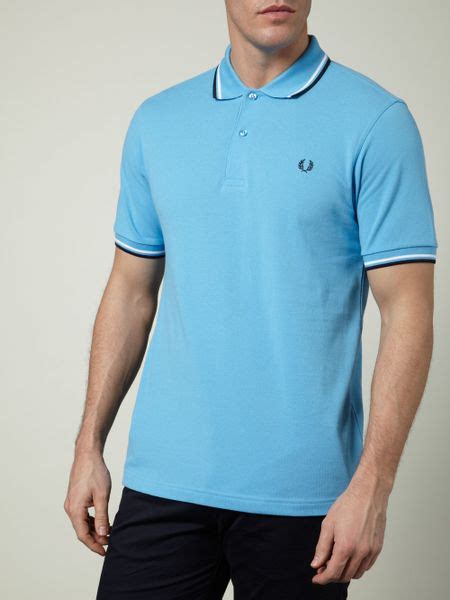 fred perry twin tipped polo shirt in blue for men light blue lyst