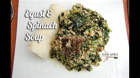 The spinach can be replaced by any type of green leafy vegetable we especially liked this soup using shredded cabbage. Egusi and spinach soup - YouTube