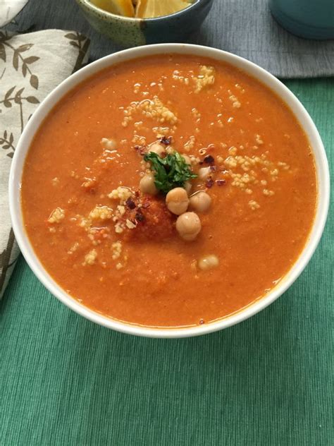 Mediterranean vegetable soup with couscous. Moroccan Tomato Couscous Chickpea Soup - A Cedar Spoon