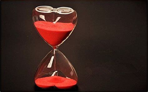 Graces DawnÂ® Heart Shaped Glass Hourglass Red Sand 15 Minutes With
