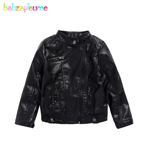 New Baby Pu Leather Jackets Kids Boys Clothes Long Sleeve Girls Coat