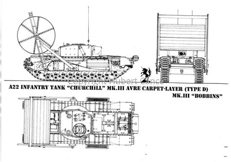 Drawing A22 Infantry Tank Churchill Mkiii Avre Carpet Layer Type D