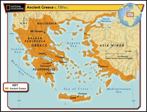 Grecia Antica Geografia Cartina Mappa Geografica Della Grecia Antica