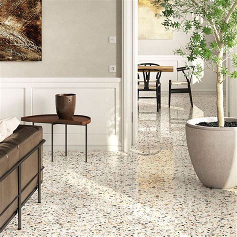 Terrazzo Lusso Ivory Full Bodied Porcelain Tile Matt 60 X 60cm Deluxe