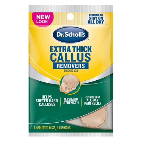Dr Scholls Extra Thick Callus Removers 4 Cushions 4 Medicated Discs